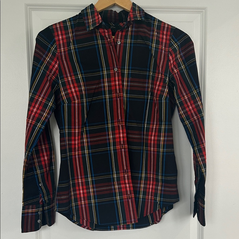 J. Crew Women’s slim fit Multicolor Plaid Button Down Shirt